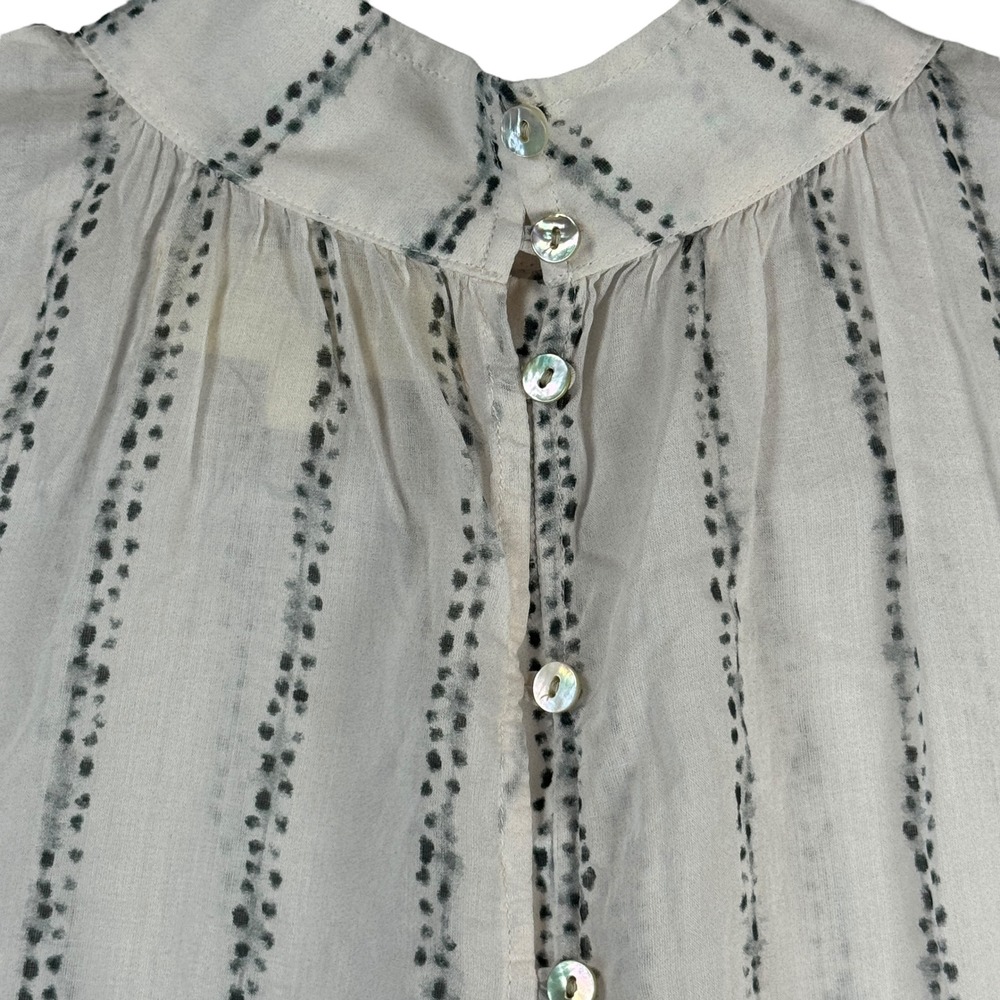 Cloth & Stone Sheer Rayon Button-Down Top Sz S Lightweight Coastal‎ Cottagecore - Picture 8 of 8